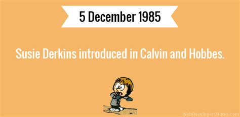 Susie Derkins introduced in Calvin and Hobbes