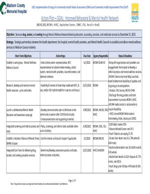 Fillable Online 2021 Implementation Strategy For Community Health Needs