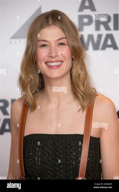 British Actress Rosamund Pike Poses For Photographers Upon Arrival For