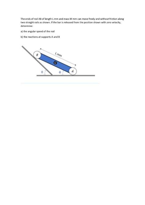 Solved The Ends Of Rod Ab Of Length L Mm And Mass Mmm Can Chegg