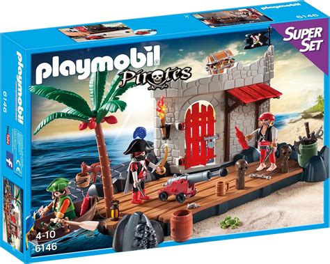 Playmobil Pirate Fort Superset With Floating Rowboat Multi