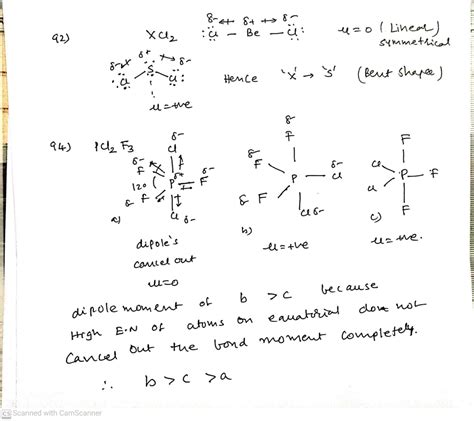 Solved 92 The Molecule Xcl2 Has A Dipole Moment Is X Beryllium Or Course Hero