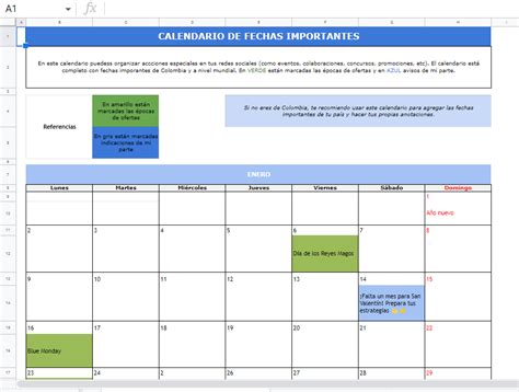 Plantilla Gratis Calendario Para Redes Sociales Digital Agency