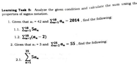 Answered Learning Task 5 Analyze The Given Bartleby