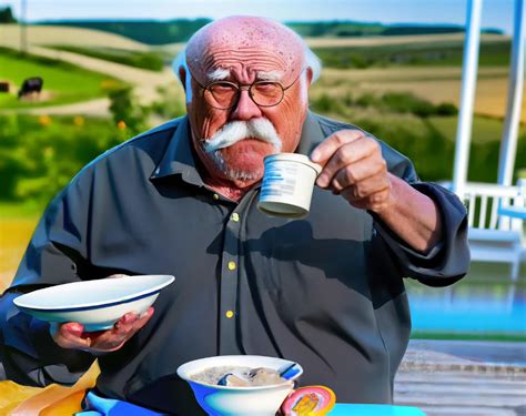 Wilford Brimley yelling about diabeetus while holding Quaker Oats : r/StableDiffusion