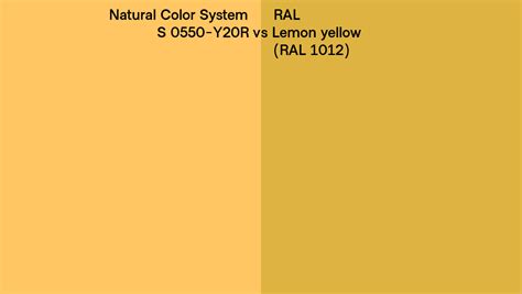 Natural Color System S 0550 Y20R Vs RAL Lemon Yellow RAL 1012 Side By