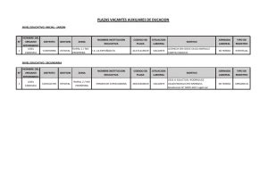 PLAZAS VACANTES AUXILIARES DE EDUCACIÓN INICIAL Y SECUNDARIA Ugel