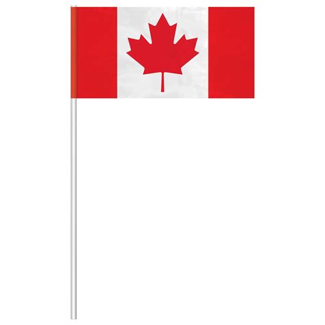 Small Fabric Flag Decoration Red White 6 In 4 Pk For Canada Day