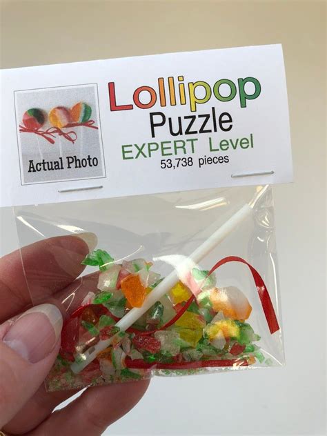 Lollipop Puzzle Expert Level Gag T Bags Funny Silly Etsy Gag