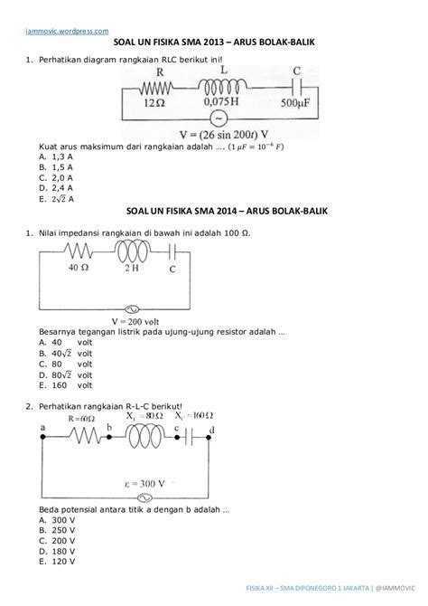 48 Soal Fisika Kelas 12 Rangkaian Arus Bolak Balik Check More At