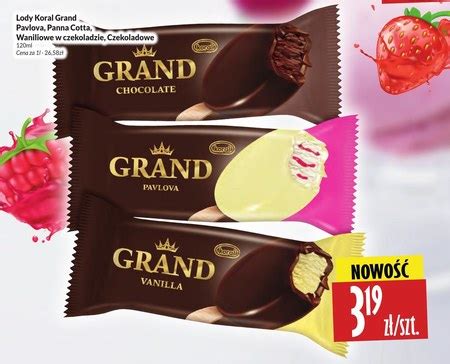 Koral Grand Gold Lody śmietankowe w czekoladzie 120 ml promocja Hala