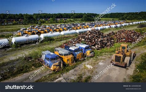 Abandoned Scrapped Train Diesel Locomotives Stock Photo 2204400365