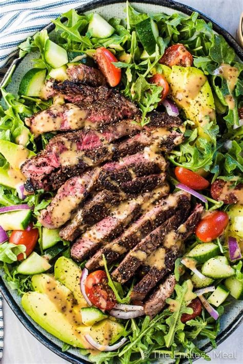 Best Steak Salad With Creamy Balsamic Vinaigrette Dinner Salads Steak Salad Recipe Delicious