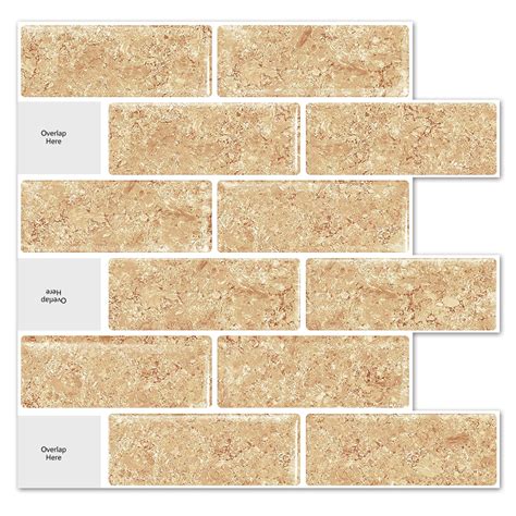 Stickgoo Sheet Peel And Stick Subway Tile Backsplash X Crema