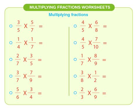 Free Multiplying Fraction worksheets - Worksheets Library