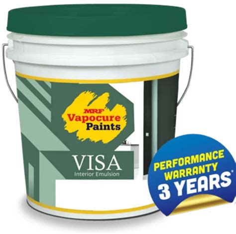 MRF Vapocure Visa Interior Emulsion Paints Packaging Size Bucket Of