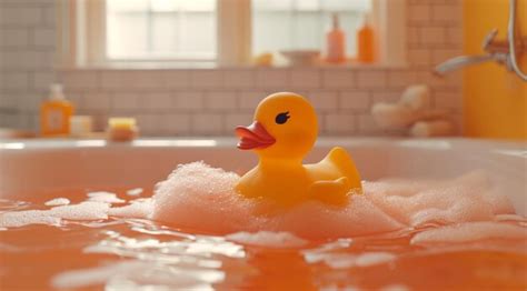 Premium Photo Rubber Duck At Play With And Showers In A Bathroom