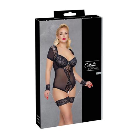 Cottelli Bondage Bundl S Blonde Bodystocking Med Manchetter Sexnetto