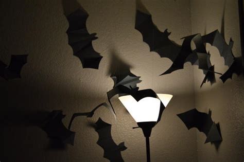 Paper Bat Swarm Halloween Project | AllFreeHolidayCrafts.com