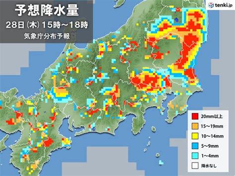 関東甲信 局地的に非常に激しい雨 南部の平野部もゲリラ豪雨に警戒 2022年7月28日 エキサイトニュース