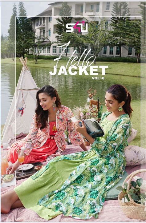 S U Shivali Hello Jacket Vol Georgette With Printed Fancy Kurti