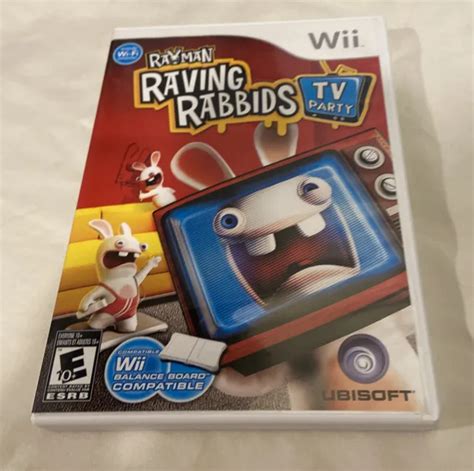 Rayman Raving Rabbids Tv Party Nintendo Wii Cib Disc Mint