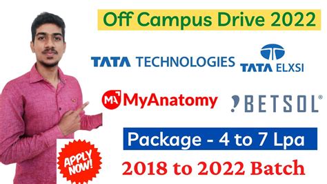 Tata Technology Recruitment Tata Elxsi Off Campus Drive