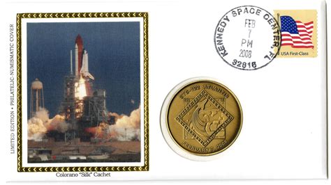 STS122M - STS-122 MEDALLIC COVER - Mystic Stamp Company