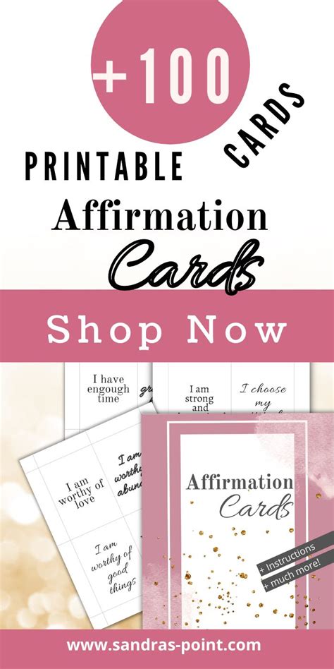 Printable Affirmation Cards Encouragement Deck Positivity Cards Diy