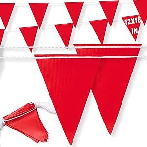 Amazon 105ft Pennant Banner Flags 12 X18 Fluorescent Red Safety