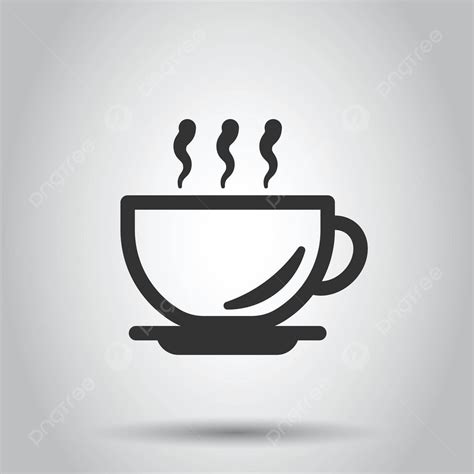 Flat Coffee Cup Icon With Hot Tea Vector On White Background Vector Morning Bag Tea PNG And