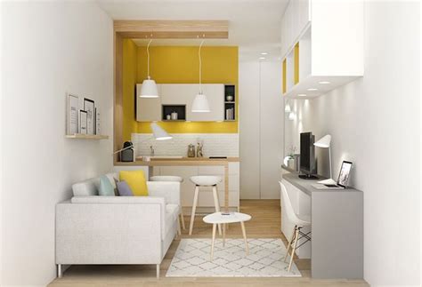 A Living Room Filled With Furniture Next To A Kitchen And Dining Area