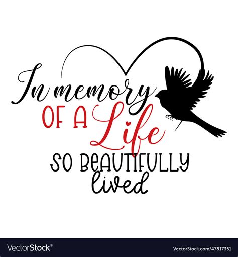 In Loving Memory Lettering Royalty Free Vector Image