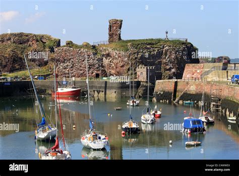 Dunbar Castle Ruins And Victoria Harbour Dunbar East Lothian