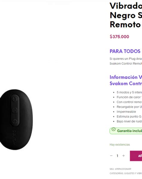 Vibrador Anal Primo Negro Svakom Control Remoto Divino Placer