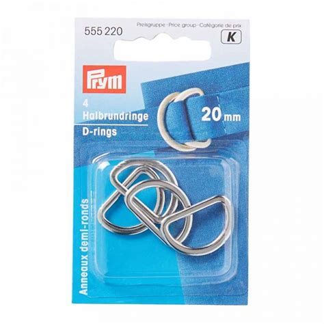 D Rings 20mm Silver Prym