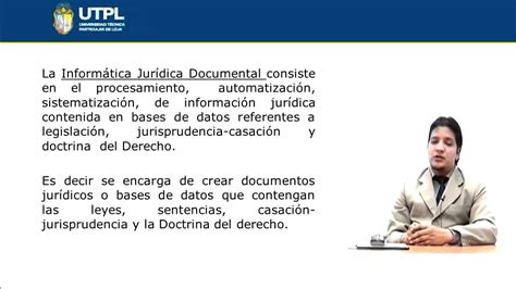 Utpl ClasificaciÓn De La InformÁtica JurÍdica [ JurÍdicas Nuevas Tec Aplicadas Al Derecho