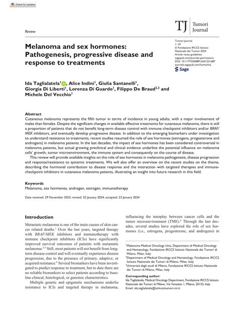 Pdf Melanoma And Sex Hormones Pathogenesis Progressive Disease And