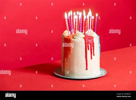 Birthday Cake Many Candles High Resolution Stock Photography And Images