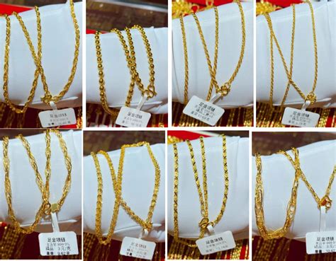 Hx 24k Pure Gold Necklace Real Au 999 Solid Gold Chain Brightly Simple