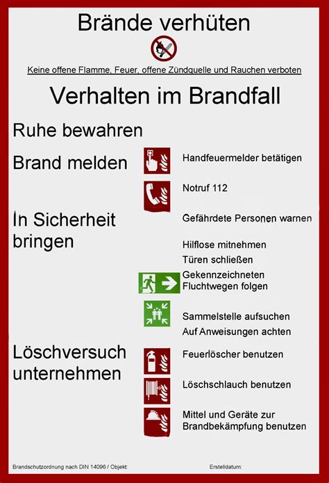 Brandschutzordnung Teil A Vorlage Word Kostenlos DIN 14096