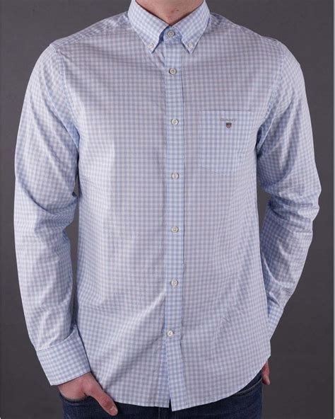 Gant Broadcloth Gingham Shirt Capri Blue 80s Casual Classics