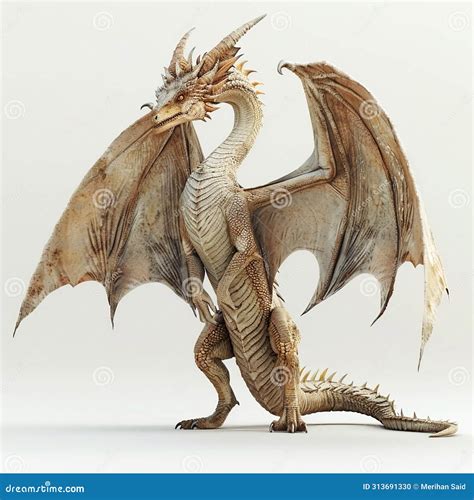 fantasy full body dragon isolated ai generative stock photo image
