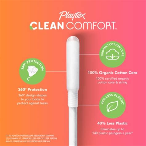 Playtex® Clean Comfort™ Organic Cotton Super Tampons, 30 ct - King Soopers