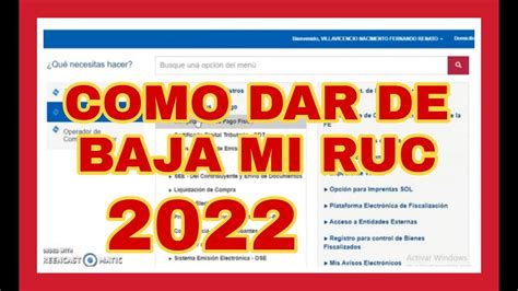 NUEVO COMO DAR DE BAJA MI RUC SUNAT 2022 YouTube