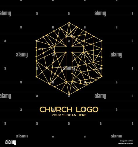 Church Logo Christian Symbols The Cross Of The Savior And The Lord Jesus Christ Stock Vector