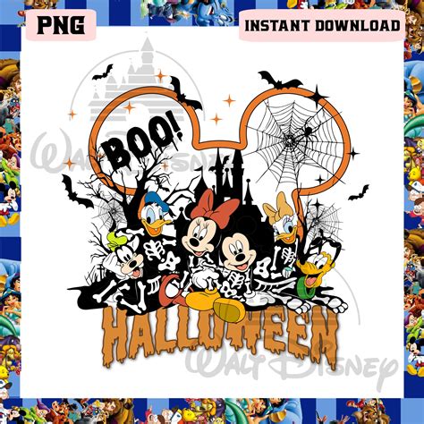 Mickey And Friends Skeleton Halloween Png, Mickey Halloween - Inspire ...