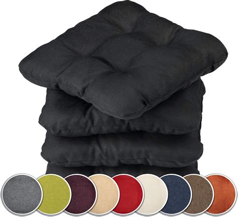 Sunnypillow 4er Set Stuhlkissen 40x40 Cm Bequeme 8cm Polsterauflage