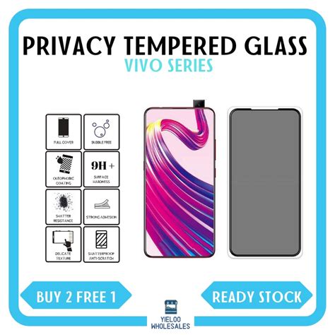 BELI 2 PERCUMA 1 VIVO Tempered Glass Screen Protector PRIVACY 9D Y17