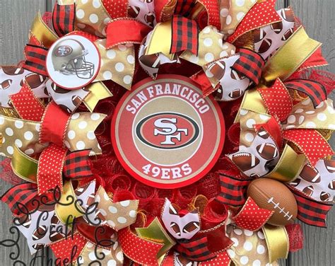 49ers Wreath Sf 49ers Wreath Nfl Wreath 49ers Decor San Francisco